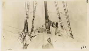 Image of Deck view of Bowdoin in Winter Quarters